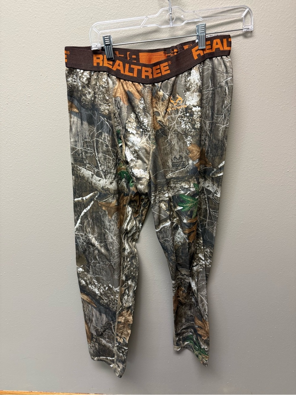 Realtree Camo Performance Base Layer Tights - Brown/Orange/Green